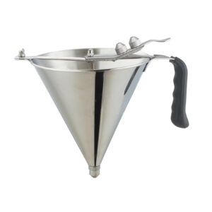 TJ-023-F Confectionery Dispenser Funnel, 1.5-1.7L Capacity, 304+201 Stainless Steel, 185x290mm Diameter, 210mm Height, 4mm, 5mm, 6mm Nozzles