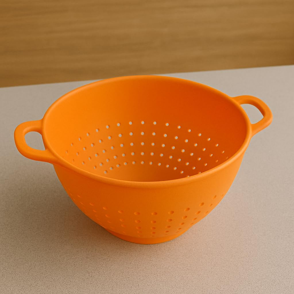 B&S Plastic Colander 5L with Handle | Large Kitchen Strainer Bowl | BPA-Free Food-Grade Material | Ideal for Washing Vegetables, Fruits, Pasta | Durable & Easy to Clean Kitchen Accessory