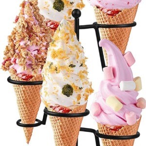 5CB630B Ice Cream Cone Holder Stand, 5 Layers, Black Powder Coating, Bottom: 10.6cm, Top: 20cm, Height: 30cm, Hole: 5cm