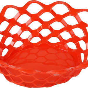 Mintra Home Plastic Bread Or Fruit Serving Oval Basket, Storage Basket, Food Basket (Orange) - For Kitchen Countertop and Dining Table - Perfect For Picnic