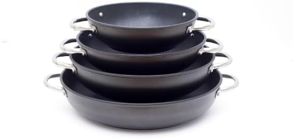 Bright Stone 'OP096RIN/24T Risoli High Skillet Wok, 24cm Saucepot Non-Stick Die-Cast Aluminum Wok with Heat-Resistant Inox Handles