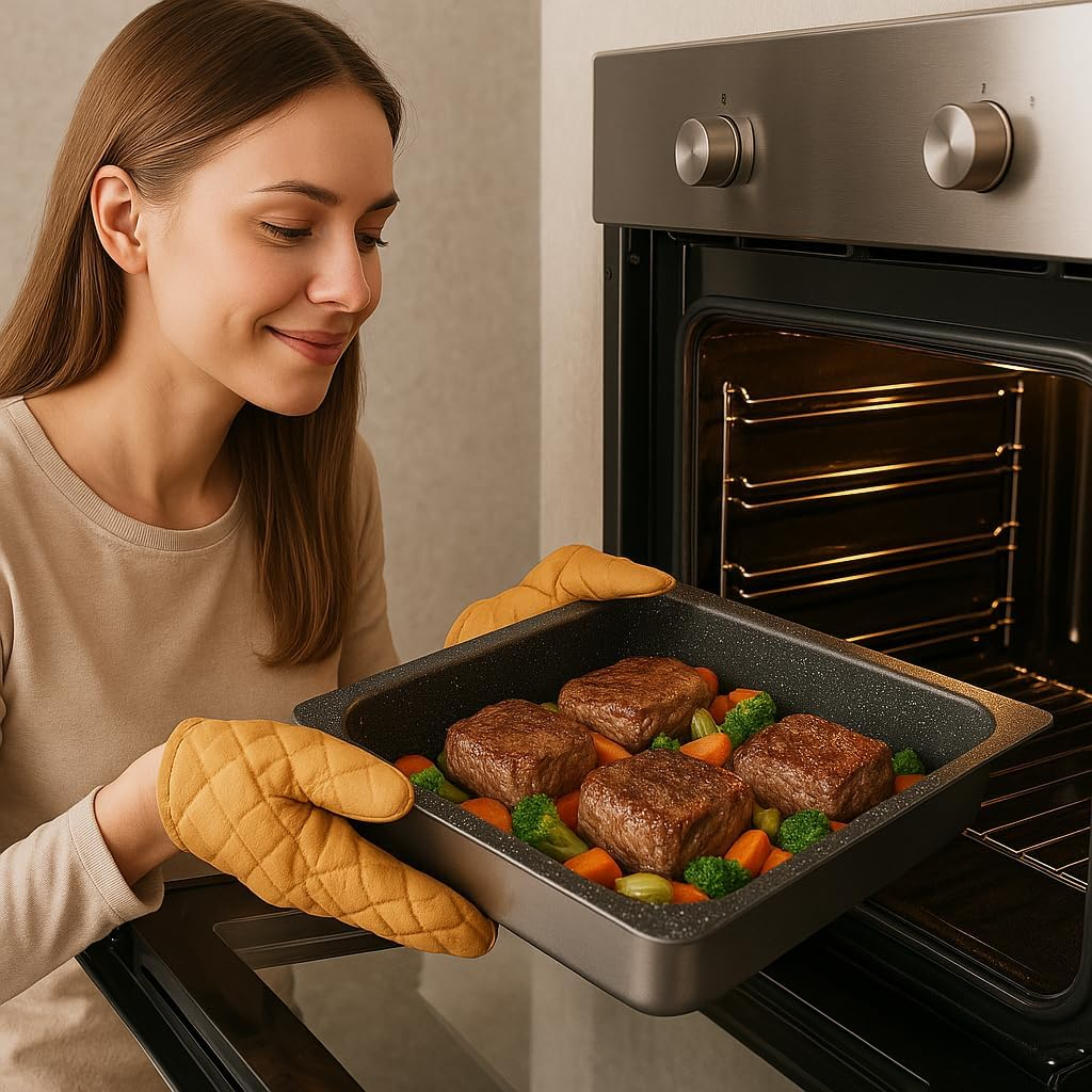 B&S Baking Pans "GASTRONORM" 1/2 Size – Durable Stainless Steel Trays 26x32xH20 | H40 | H65 cm for Commercial & Home Use – Eco-Friendly Oven-Safe Kitchen & Catering Cookware (Large 26X32XH40 cm)