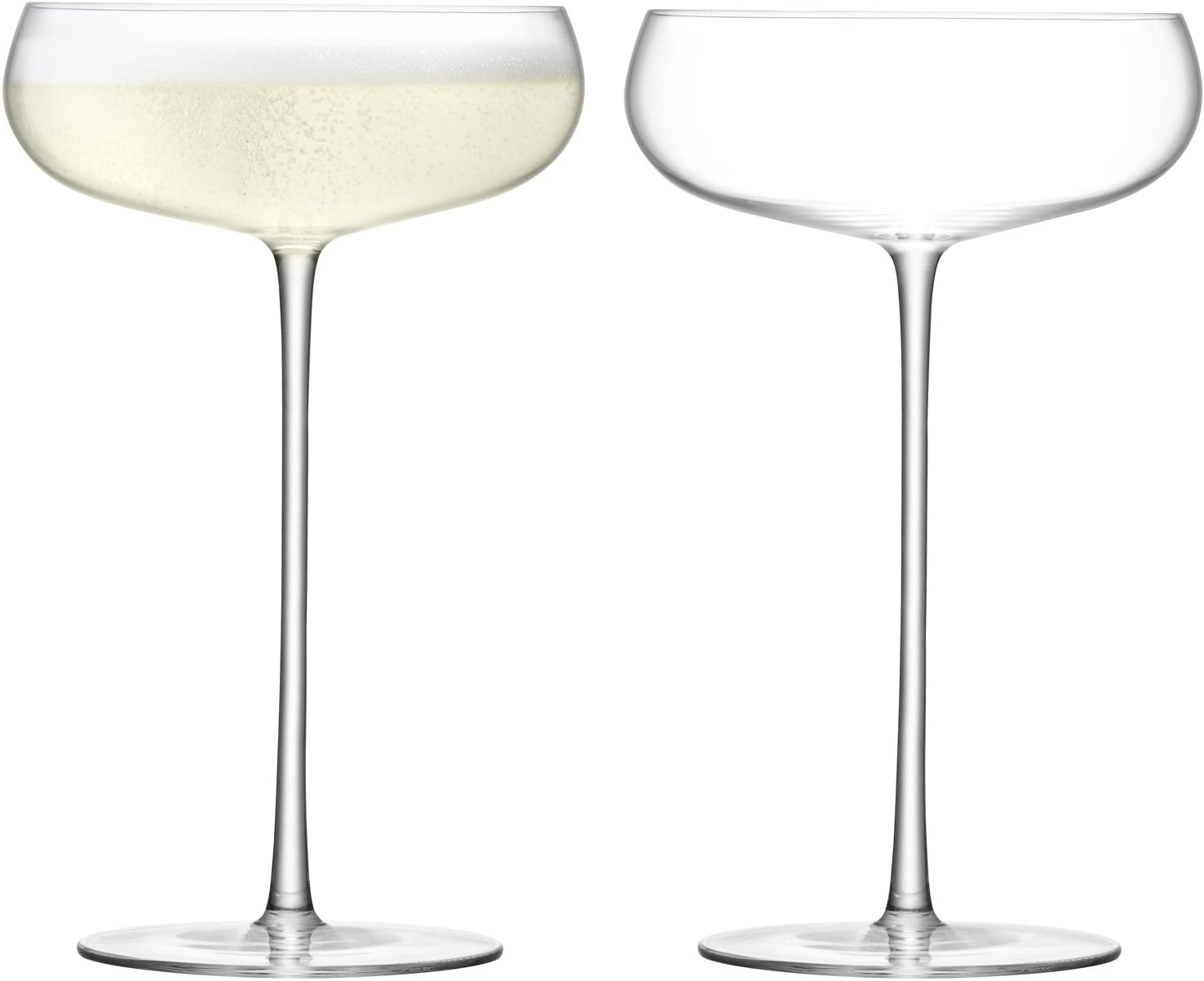 LSA International Wine Culture Champagne Saucer 320ml Clear | Set of 2 | Handmade Glass | WU09