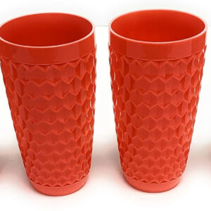 Mintra Home Unbreakable Cups and Tumblers 4pk (Bold Collection) (Salmon, Diamond Cup - 550ml (18.5oz) - 6inH x 3.125inW