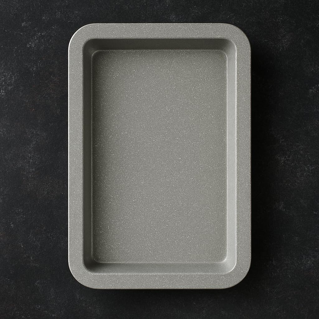 B&S Rectangular Springform Cake Pan, 39x23.5x7.8cm, 0.4mm Grey Marble – Non-Stick Baking Tin with Removable Base – Kitchen Accessory for Cheesecakes, Tarts & More