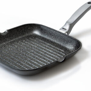OP94BGRIN/26 GRILL FIX 26X26 GRANITO-INDUCT SILVERHAN Non-Stick Grill Pan, 26 cm, Black