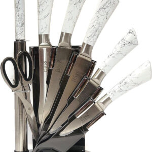 knife Set 8Pcs With Stand white Bass