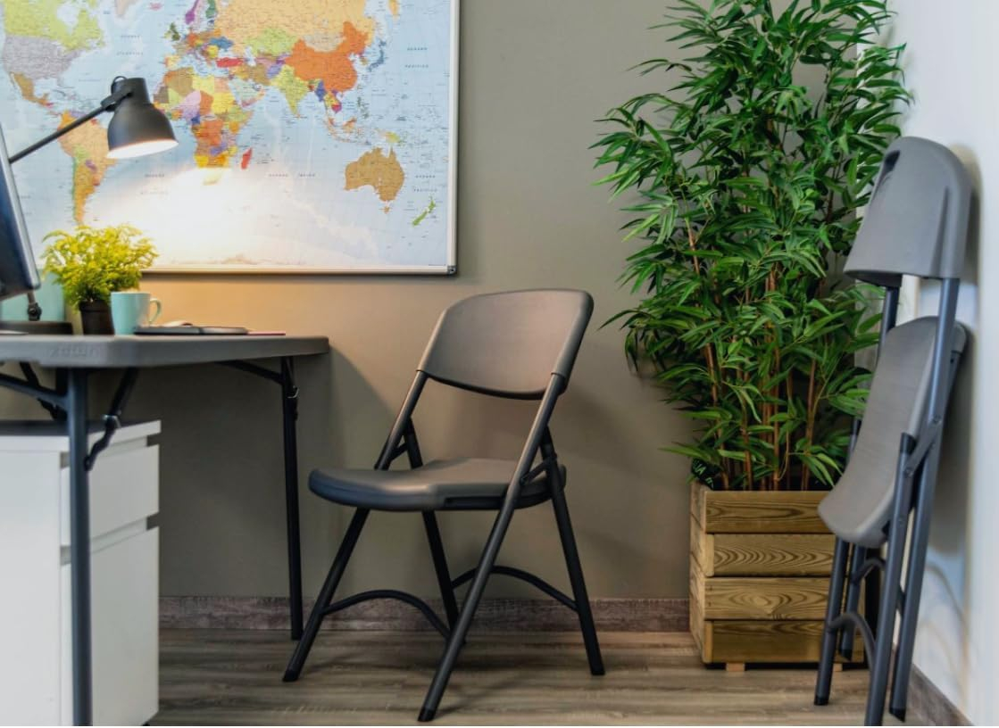 Norman Chair, Plastic, Foldable, Shark Gray, 47x50.7x85.8 cm, Load Capacity 272 kg - Image 2