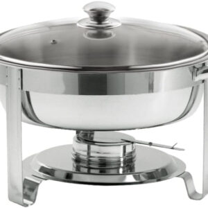 St. Francis Stainless Steel Chafing Dish, 3.5L Round, Glass Lid, 420x340x280 mm