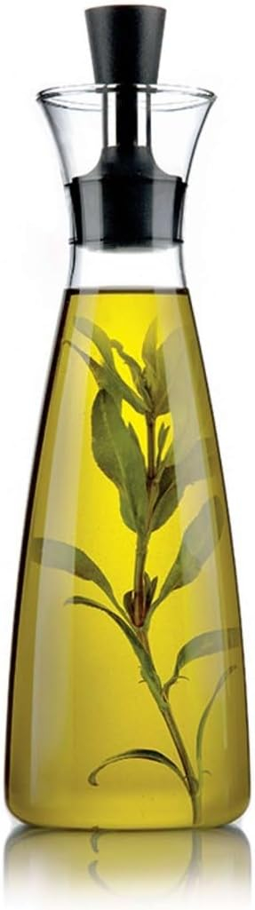 B&S Eva Solo Glass Oil & Vinegar Dressing Shaker – Drip-Free Pour Spout, Eco-Friendly Kitchen Condiment Bottle for Oils, Sauces, & Dressings – Stylish, Durable, and Compact (Oil/vinegar carafe 0.5l)