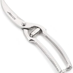 B&S 539000 Poultry Shears 250mm – Heavy-Duty Stainless Steel Meat & Chicken Cutter with Safety Lock, Curved Blades, Spring Action – Includes Deluxe Storage Case – Silver
