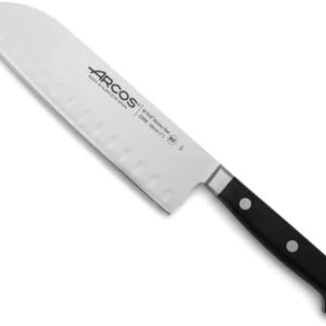 B&S 226600 Opera Series Chef’s Knife 210mm, Professional Stainless Steel Kitchen Knife with Ergonomic Triple-Riveted Handle, Precision Cutting Tool in Protective Case, Black (Santoku Knife 180mm)