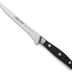 B&S 162600 Nordika Santoku Knife 190mm – Stainless Steel Blade with Triple-Riveted Wooden Handle – Japanese-Style Chef Knife for Slicing & Dicing – Gift Case Included (BONING KNIFE 160 MM)