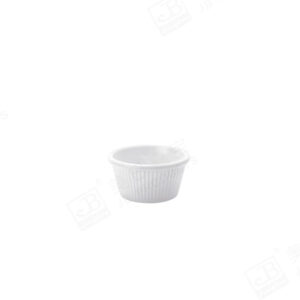 Melamine Fluted Ramekin Dishes 5pcs, 56ml, 7.2cm Diameter x 3.7cm Height, Set of 4, White