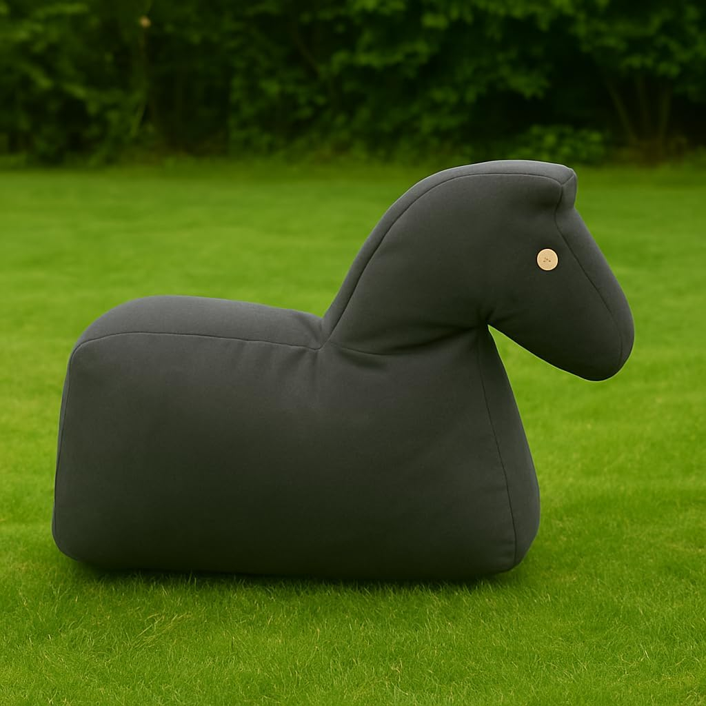 Happy Zoo Play Animal Horse Beauty – Velvet Black | Soft Ride-On Plush Horse for Kids | Indoor/Outdoor Play Toy | Durable & Safe | L81 x B37 x H67 CM | Fun & Imaginative Playtime Buddy
