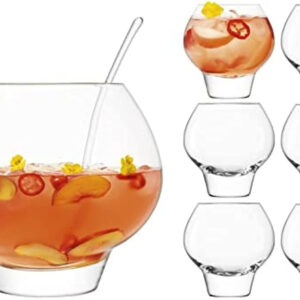LSA International Rum Punchbowl Set Clear | SET | Handmade Glass | RU10