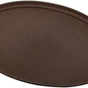 B&S Non-Slip Oval Plastic Serving Tray 56×68cm – Anti-Skid Large Brown Tray for Restaurant, Hotel, Cafe & Home Use – Durable, Lightweight & Easy to Clean – Food & Drink Safe