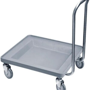 B&S Glass Rack Dolly – 75x36x53 cm | Heavy-Duty Plastic Transport Cart with Stainless Steel Handle & 4 Wheels | 1.94 kg | Ideal for Kitchens, Hotels, Catering & Warehouses