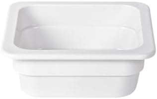 Melamine Food Pan, Microwave/Dishwasher Safe, White, 17.5x16x6.5 cm (6.9x6.3x2.6 in)