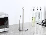 Stainless Steel Kitchen Roll Holder with Spring Arm, Free-Standing