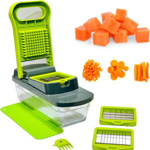 Super Kitchen Set Made of stainless steel and plastic Excellent multi-purpose robot to shred fruits and vegetables for salads.