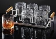 Wooden Drinking Glasses Organizer, 33 x 16.5 x 11 cm, Set of 2
