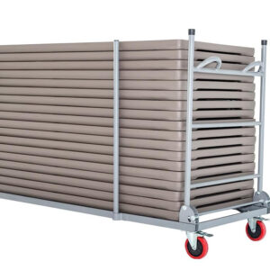RA-102A XLTROLLEY Heavy-Duty Folding Table Cart, 193x77x115 cm / 76x30.3x45.3 inches, 333 kg / 740 lb Capacity, with Wheels, Storage Compartments
