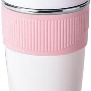 vacuum insulated mug double wall w/Portable Lid w/straw, BPA Free, Insulated for Hot & Cold Drinks 18/8 Stainless Steel Cup 480ML Rapid Lock/Smooth 8 Hours Hot / 20 Hours Cold Colours: pink white