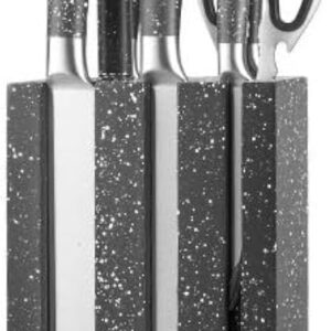 knife Set 8Pcs With Stand Gray Bass/bs11