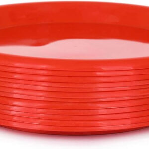 Mintra Home Reusable Plastic Plates (Red, Small 12pk (6.5in))