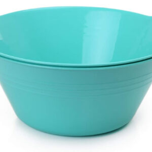 Mintra Home Plastic Bowls with Handles (4.5L Large 2pk, Teal)