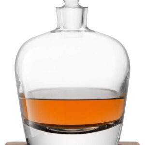 LSA International Whisky Arran Decanter 33.8 fl oz Clear & Walnut Base, Clear/Walnut