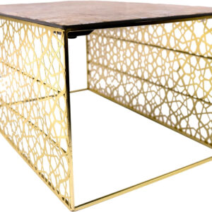 B&S Stainless Gold Buffet Stand | Buffet Display Risers for Weddings | Stainless Steel Food Stand | Display Stands for Catering Supplies | Decorating Stand Holder | (Rectangular, 1/2, 6" Height)