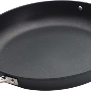 B&S Professional Nonstick Paella Casserole Pan | Non-Stick Die-Cast Aluminum Pan with Stainless Steel Handles | Durable Eldiamant Platinum Coating | Dishwasher & Oven Safe | Black, 28cm, 1.8L