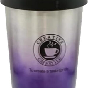 B&S Stainless Steel Tumbler Flask Bottle with Plastic Lid | Vacuum Insulated Beverage Bottle | Leak-Proof Insulated Double Wall | 12 Hours Hot and Cold Water Bottle | Vacuum Flask 450ML (Purple)