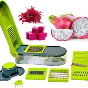 B&S Chop’N Spiralizer PRO | Vegetable Chopper & Peeler with Dicer Cutter | Multifunctional Food Chopper | Mandolin Slicer | Spiralizer & Veggie Cutter with Container | Kitchen Gadget & Home Essential