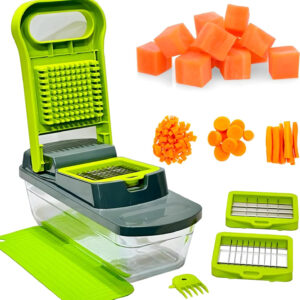B&S Magic Chopper 3 in 1 | Vegetable Chopper & Peeler with Dicer Cutter | Multifunctional Food Chopper | Spiralizer & Veggie Cutter with Container | Kitchen Gadgets & Home Essentials