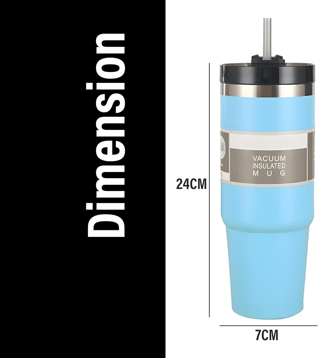 B&S Vacuum Insulated Water Bottle | Leak-Proof 3-Way Lid | BPA-Free Tumbler Flask Bottle | 304 Stainless Steel | Insulated Double Wall for 12 Hours Hot & Cold Water Bottle | Vacuum Flask 600ML (Blue) - Image 3