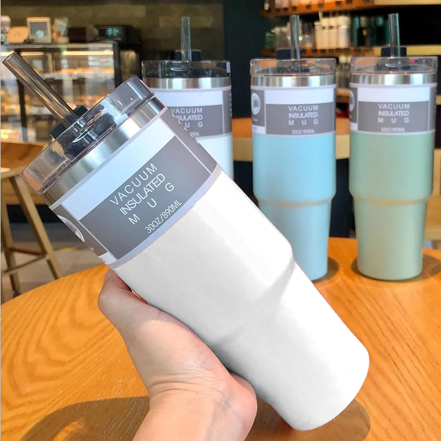 B&S Vacuum Insulated Water Bottle | Leak-Proof 3-Way Lid | BPA-Free Tumbler Flask Bottle | 304 Stainless Steel | Insulated Double Wall for 12 Hours Hot & Cold Water Bottle | Vacuum Flask 600ML (White) - Image 2