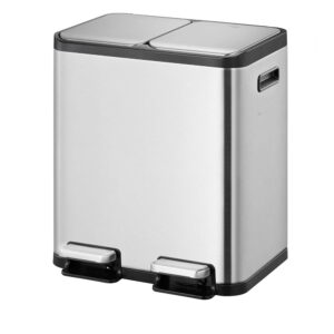 EK9129MT - 30L+30L EKO brand ECO Casa II 15L+15L Recycling Bin, stainless steel fingerprint resistant, soft close, double PP liners.