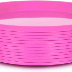 Mintra Home Reusable Plastic Plates (Fuschia, Large 12pk (8.5 in))