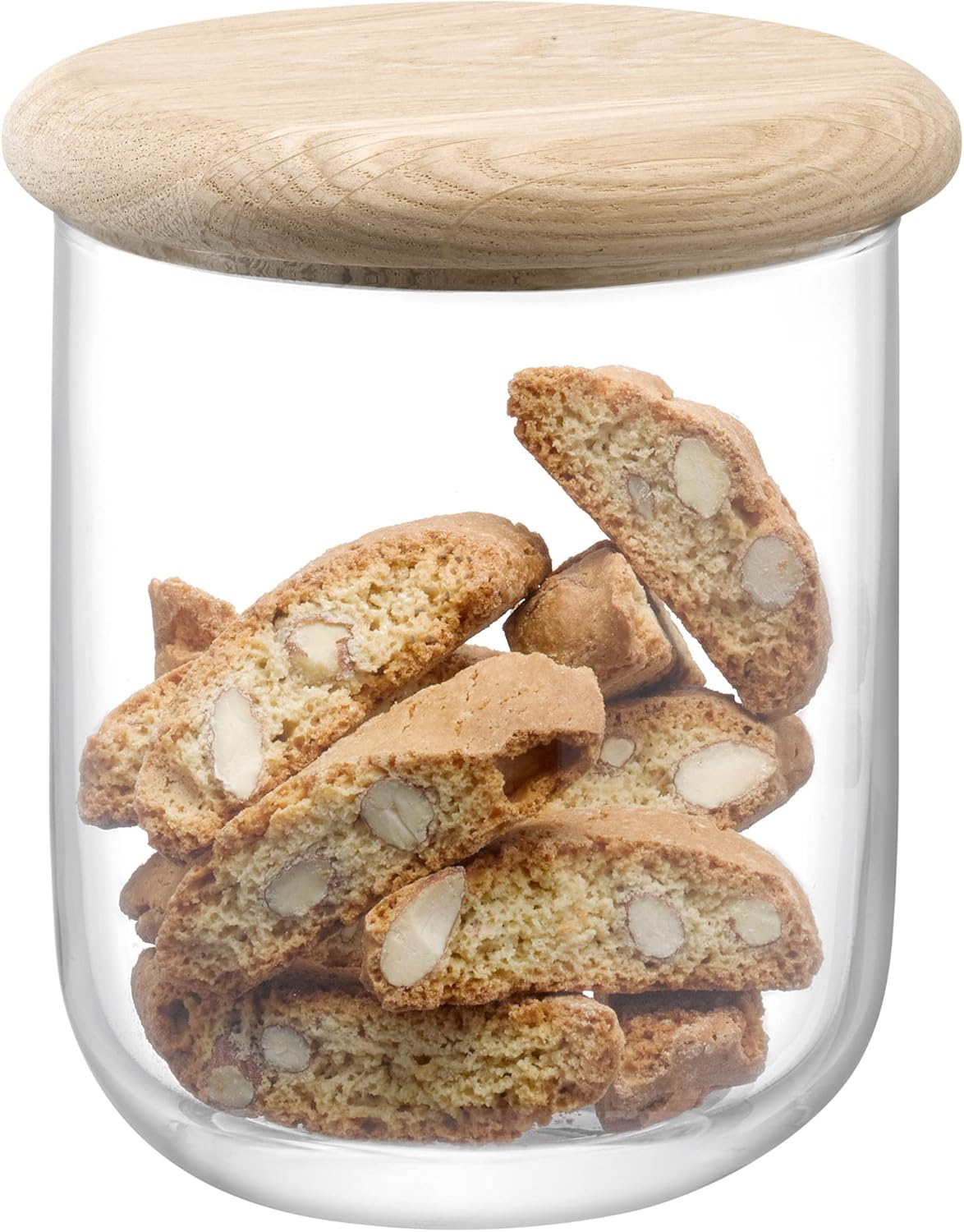 LSA Dine Container & Oak Lid Ø12.5cm H14cm| 1 Unit | Mouthblown & Handmade Glass | Hand Planed Wood | DI64 - Image 3