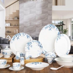dinner set,71pcs NBC ROUND, DS-24A093,Elegant Blue Floral Porcelain Dinnerware Set, dinner set