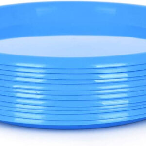 Mintra Home Reusable Plastic Plates (Blue, Small 12pk (6.5in))