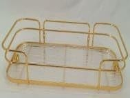 Stainless Steel Dishwasher Organizer Tray, Gold Wire Decorative
