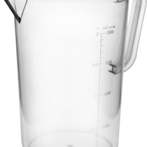 JD-8608PC 2 Liter / 57 oz Plastic Measuring Cup, 15 cm Diameter x 20.8 cm Height, Clear