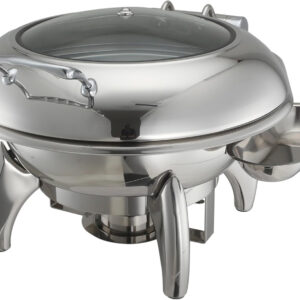 131W-B Chafing Dish Set, 6L Round Glass, Hydraulic Stand 520x455x210mm, Stainless Steel