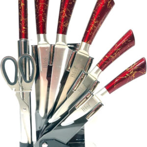 knife Set 8Pcs With Stand Red Bass/B11214B