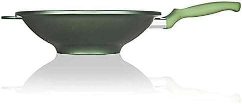 00080DR/30GS "Dr. Green" 30cm Nonstick Wok with Water-Based GreenStone Coating – Italian-Made Die-Cast Aluminum, Eco-Friendly, Nickel-Free, Compatible with Gas, Electric, and Glass Ceramic Stovetops