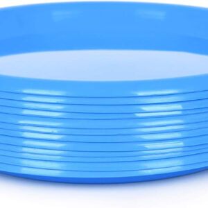 Mintra Home Reusable Plastic Plates (Blue, 8.5 Inch (Pack of 12))